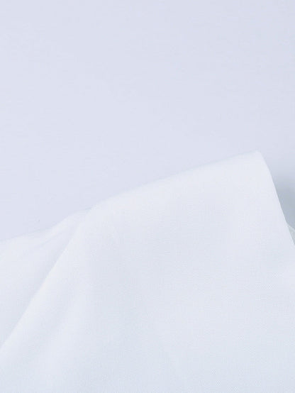 Elegant White V Neck High Low Hem Blouse