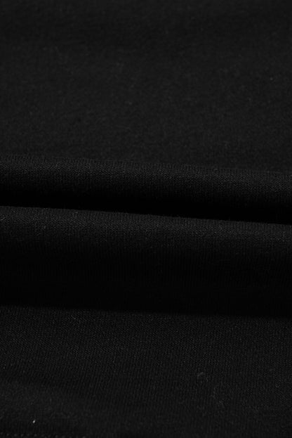 Black Rainbow Colorblock Striped Pullover Sweatshirt