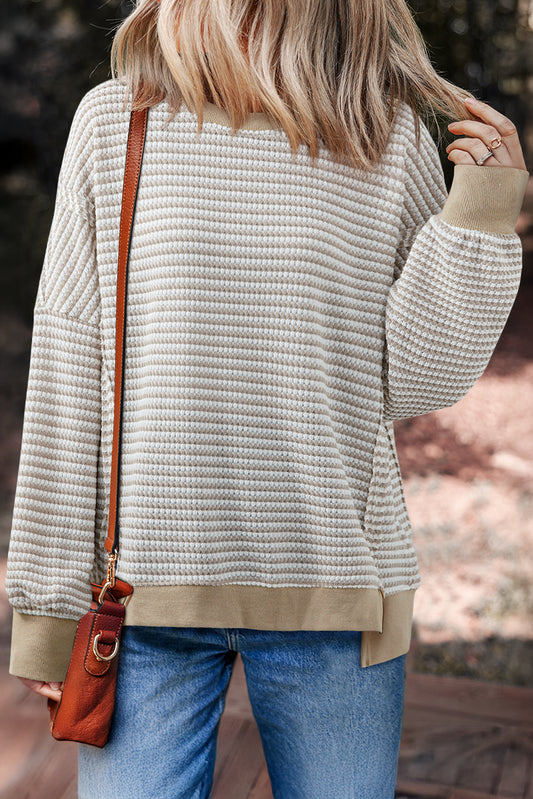 striped long sleeve top