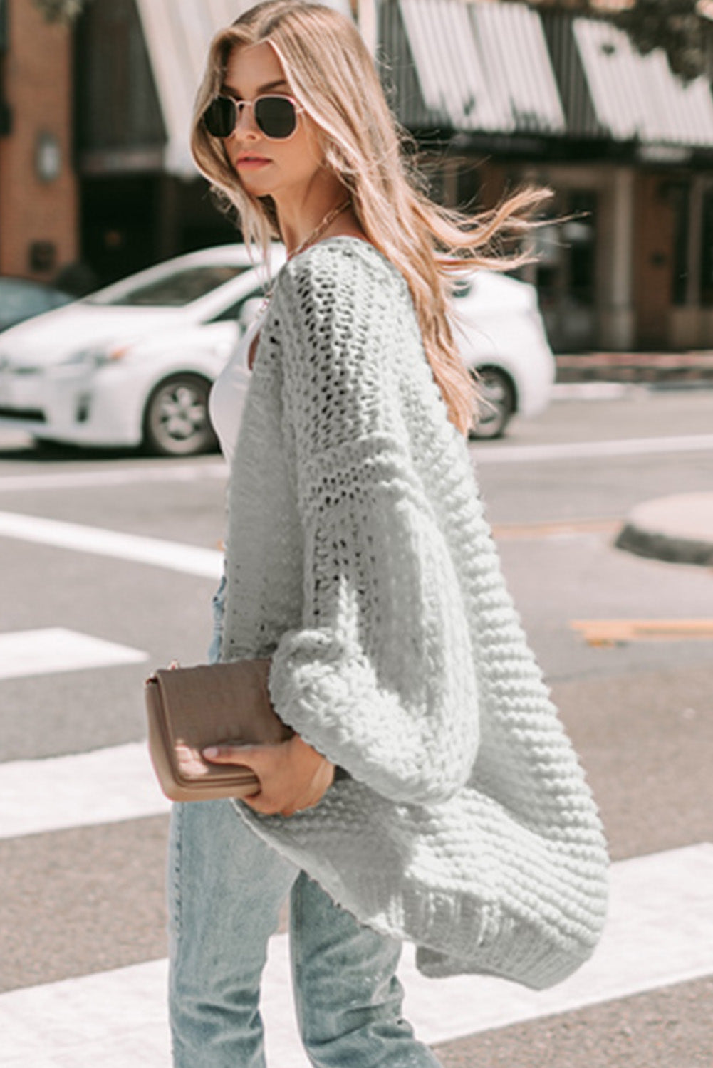 puff sleeve cardigan