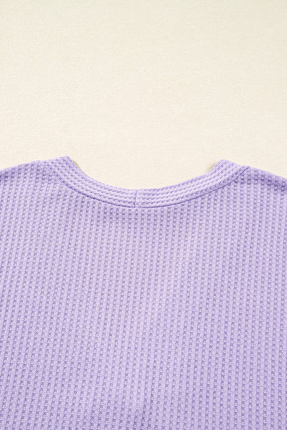 Orchid Petal Plus Size Waffle Knit Button Front Cardigan