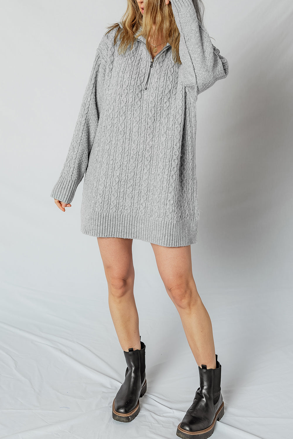 cable knit sweater dress