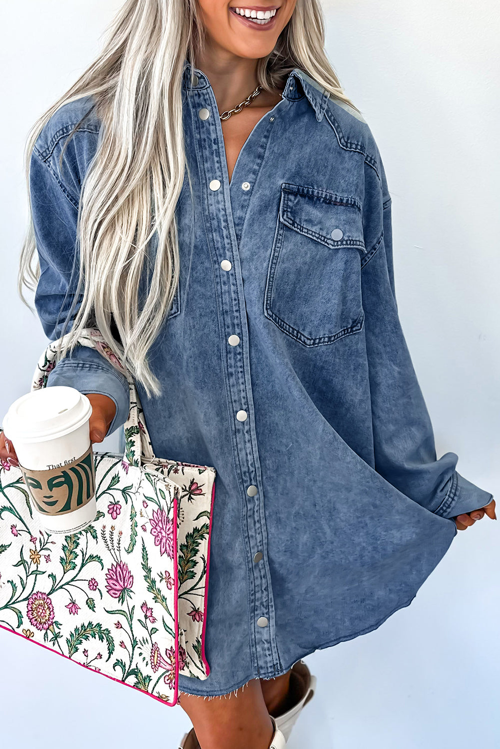 blue denim dress