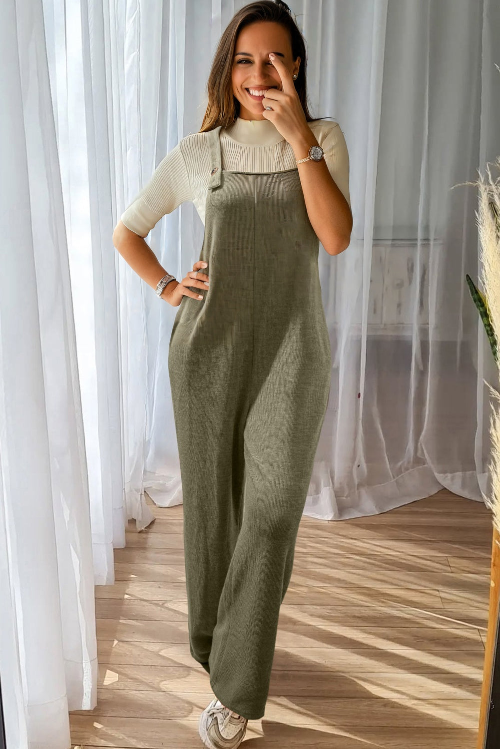 knit overall jumpsuit
