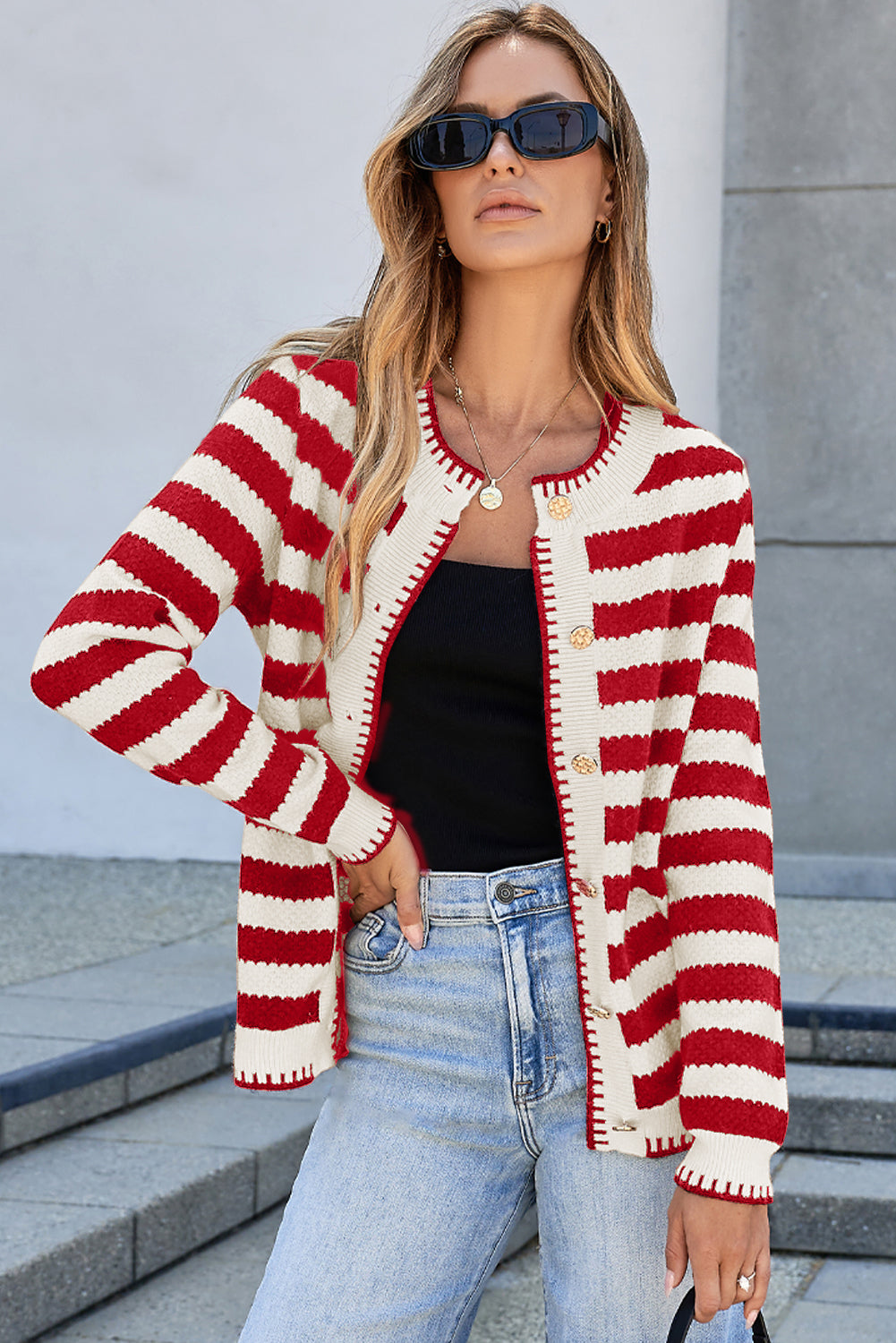 striped cardigan womens