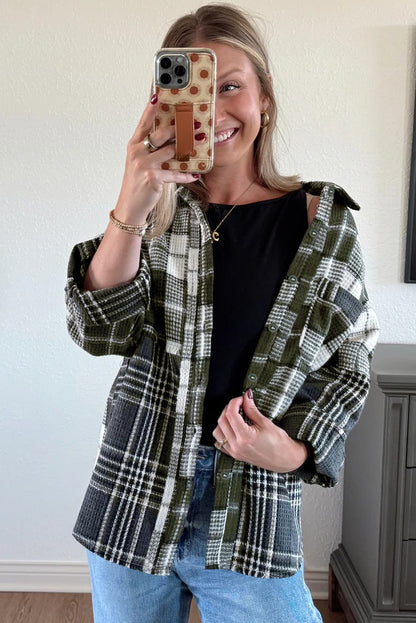 plaid print shacket