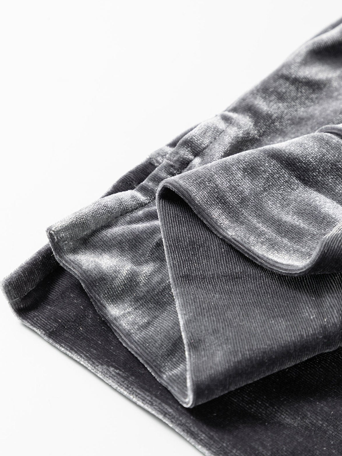 Grey Leopard Velvet Lantern Sleeve Blouse