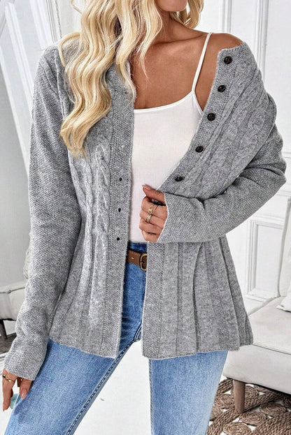 High-rise Cable Cardigan Sweater