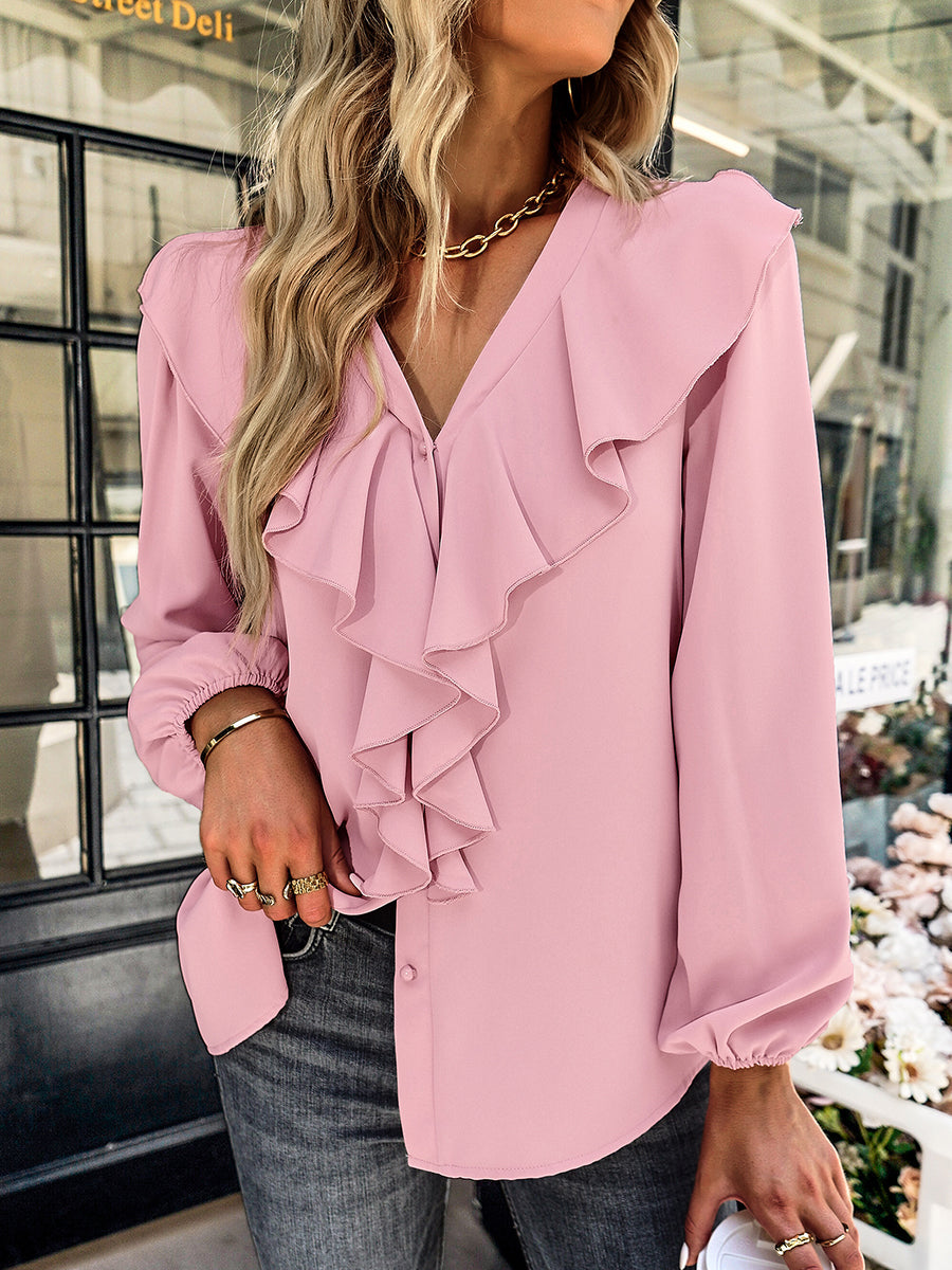 Blouses - Commuting Comfortable Long-Sleeved Blouse - MsDressly