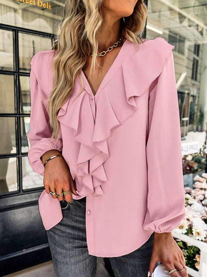 Blouses - Commuting Comfortable Long-Sleeved Blouse - MsDressly