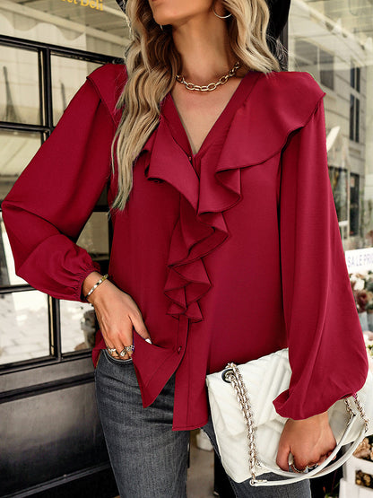 Blouses - Commuting Comfortable Long-Sleeved Blouse - MsDressly