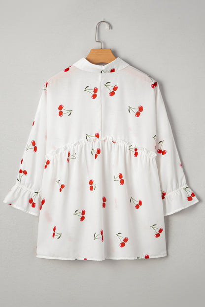 cherry print blouse