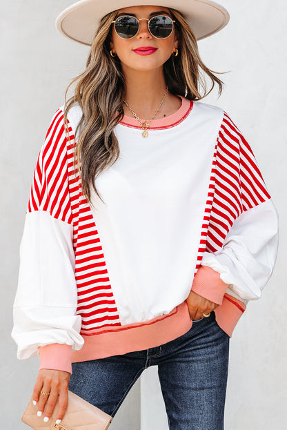 stripe patchwork sweatshirt