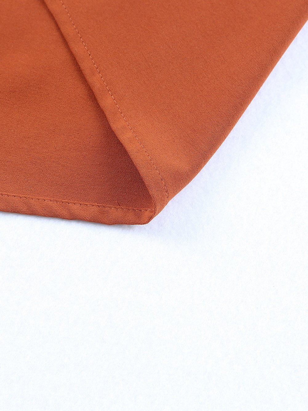 Elegant Brown V-Neck Ruffle Pleated Blouse