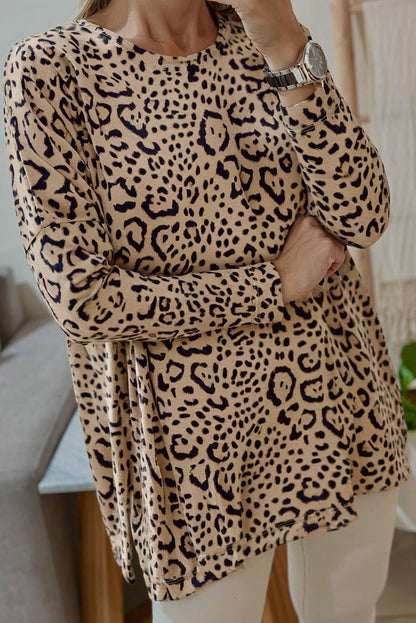 leopard long sleeve top
