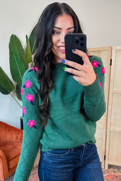 Evergreen Hazel Floral Embroidered Sweater
