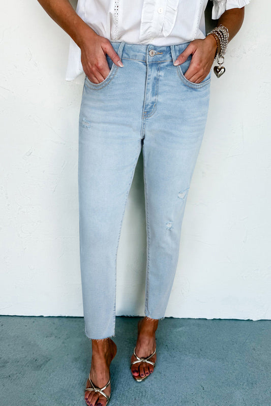 distressed skinny jeans