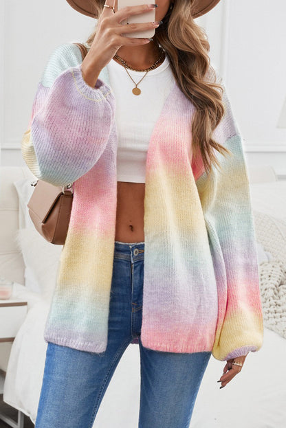 Glowing Multicolour Tie-Dye Oversized Cardigan