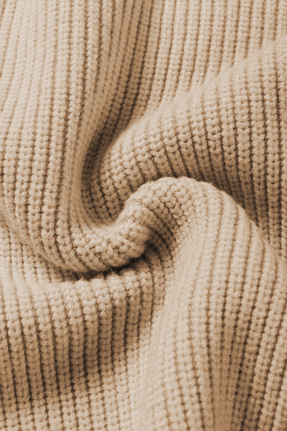 Apricot Ribbed V Neck Cap Sleeve Sweater with Chest Pocket