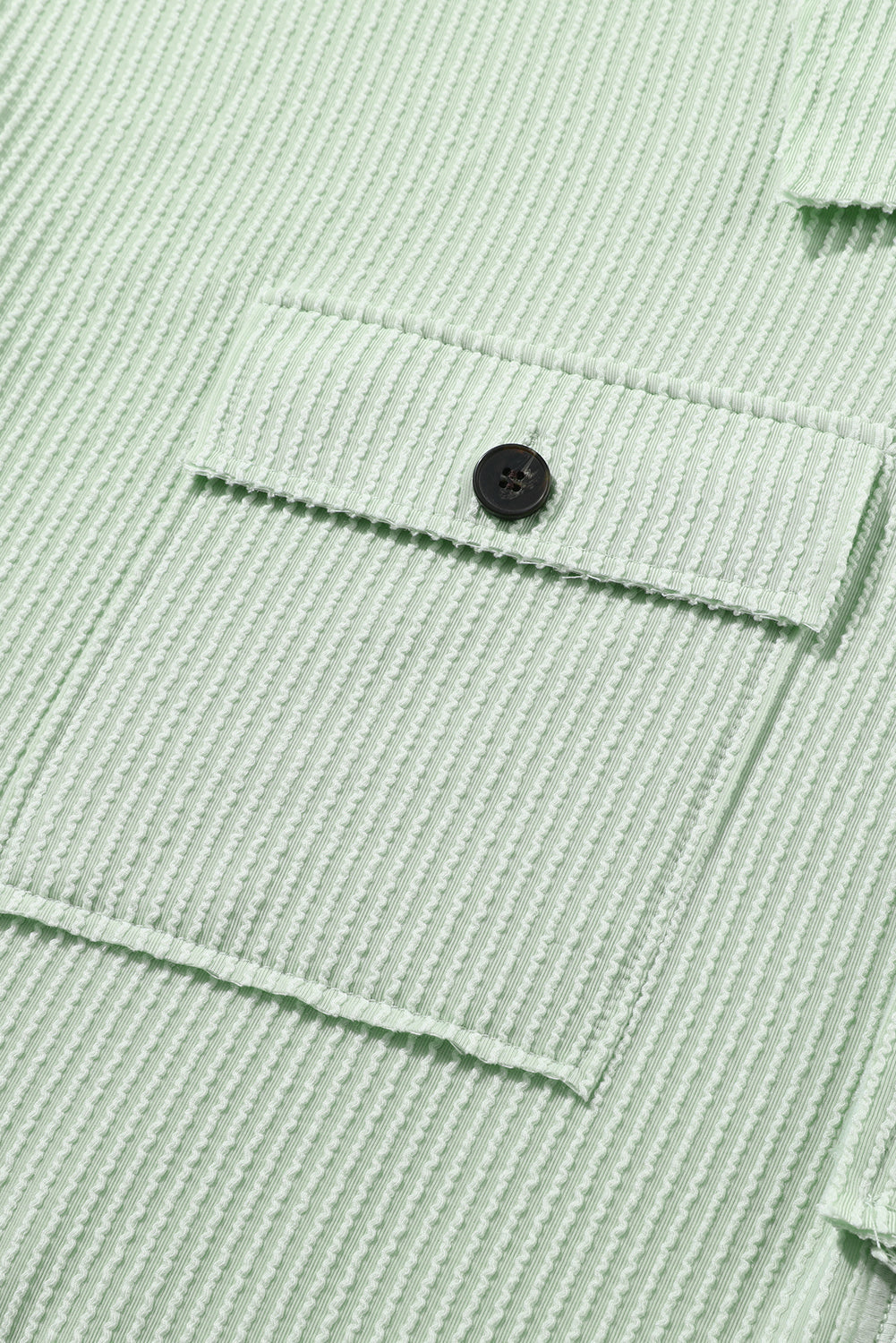 Sage Oversized Ribbed Henley Top with Pockets