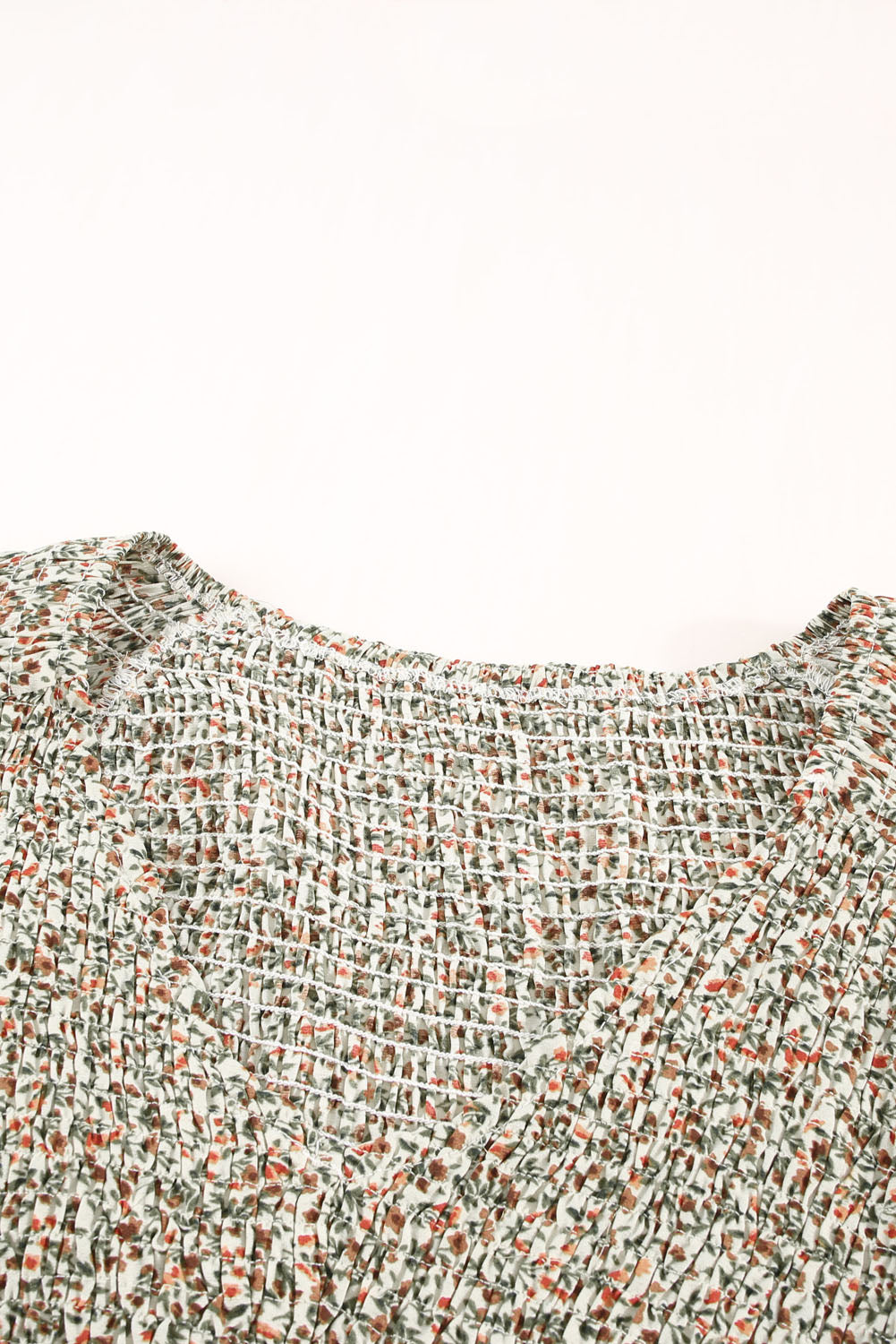 Floral Puff Sleeve Peplum Blouse