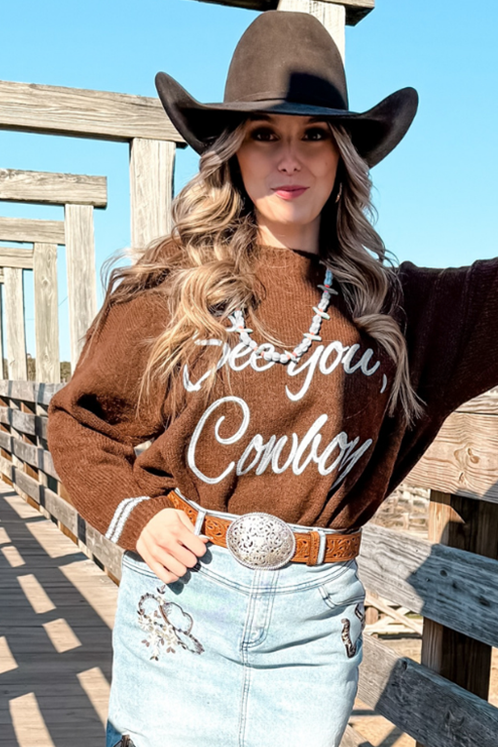 western graphic sweater