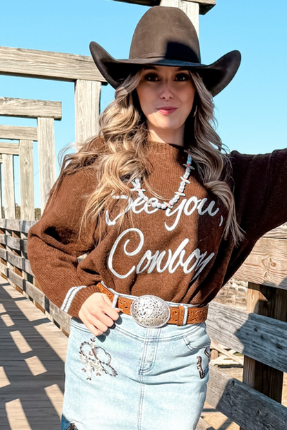 western graphic sweater