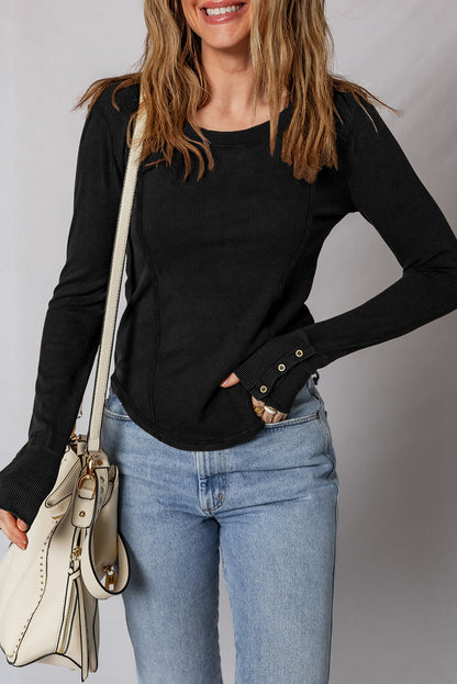 black long sleeve top