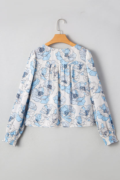 floral print long sleeve blouse