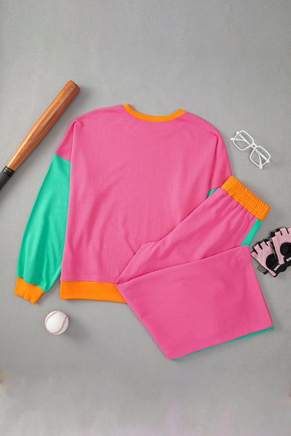 color block sweatpant set