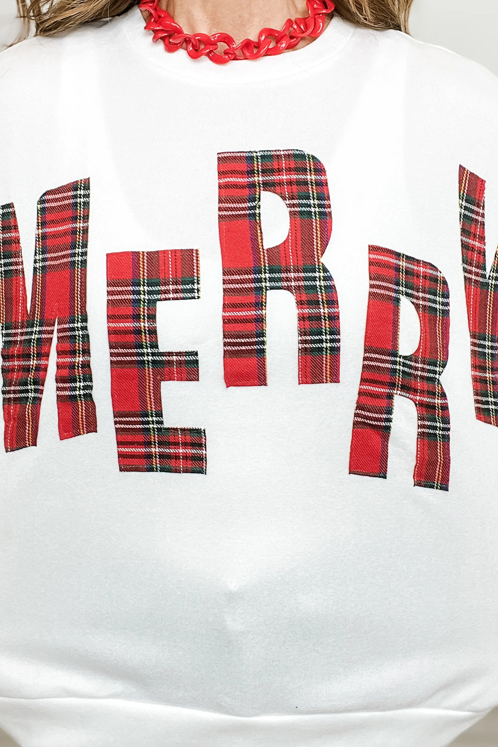 White Plaid MERRY Christmas Vacation Sweatshirt