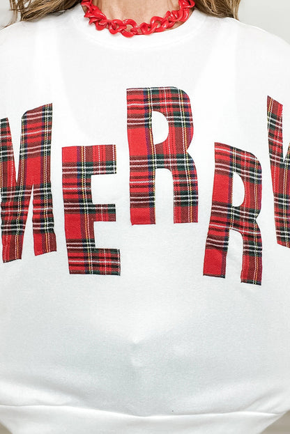 White Plaid MERRY Christmas Vacation Sweatshirt