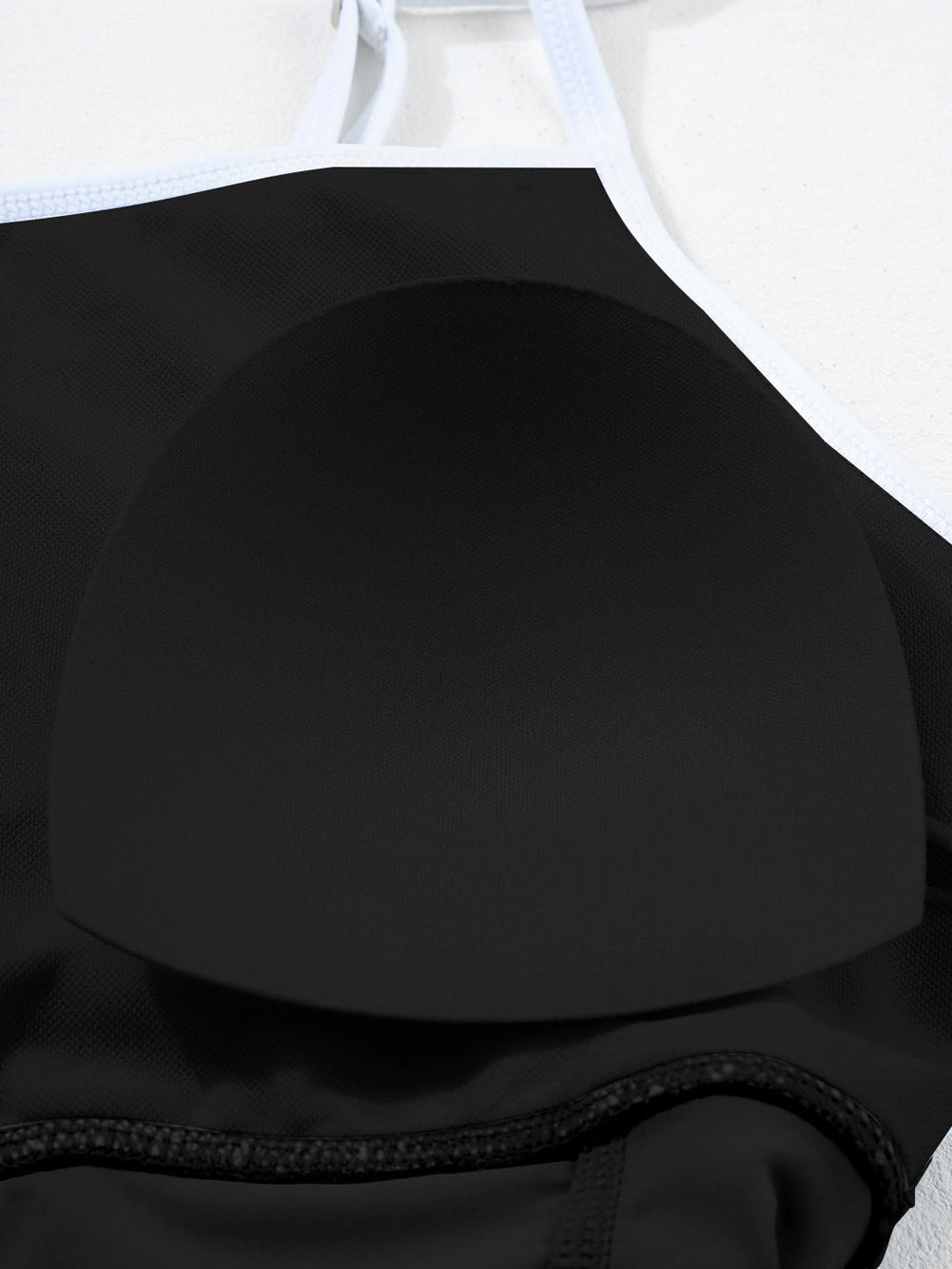 Sporty Black Ribbed Spaghetti Straps Swimdress with Flared Silhouette