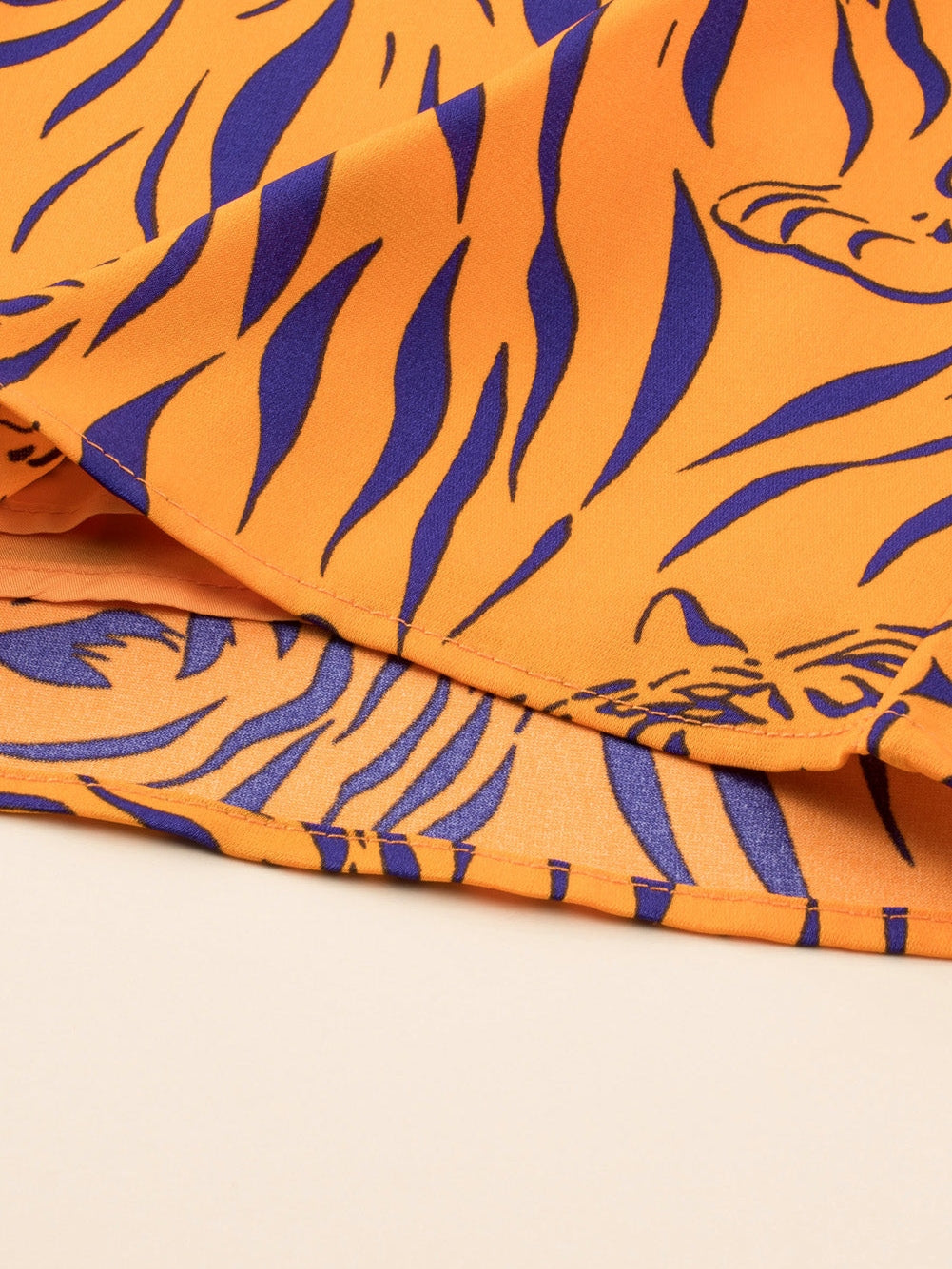 Sunny Plus Size Tiger Stripe V Neck Sleeveless Romper