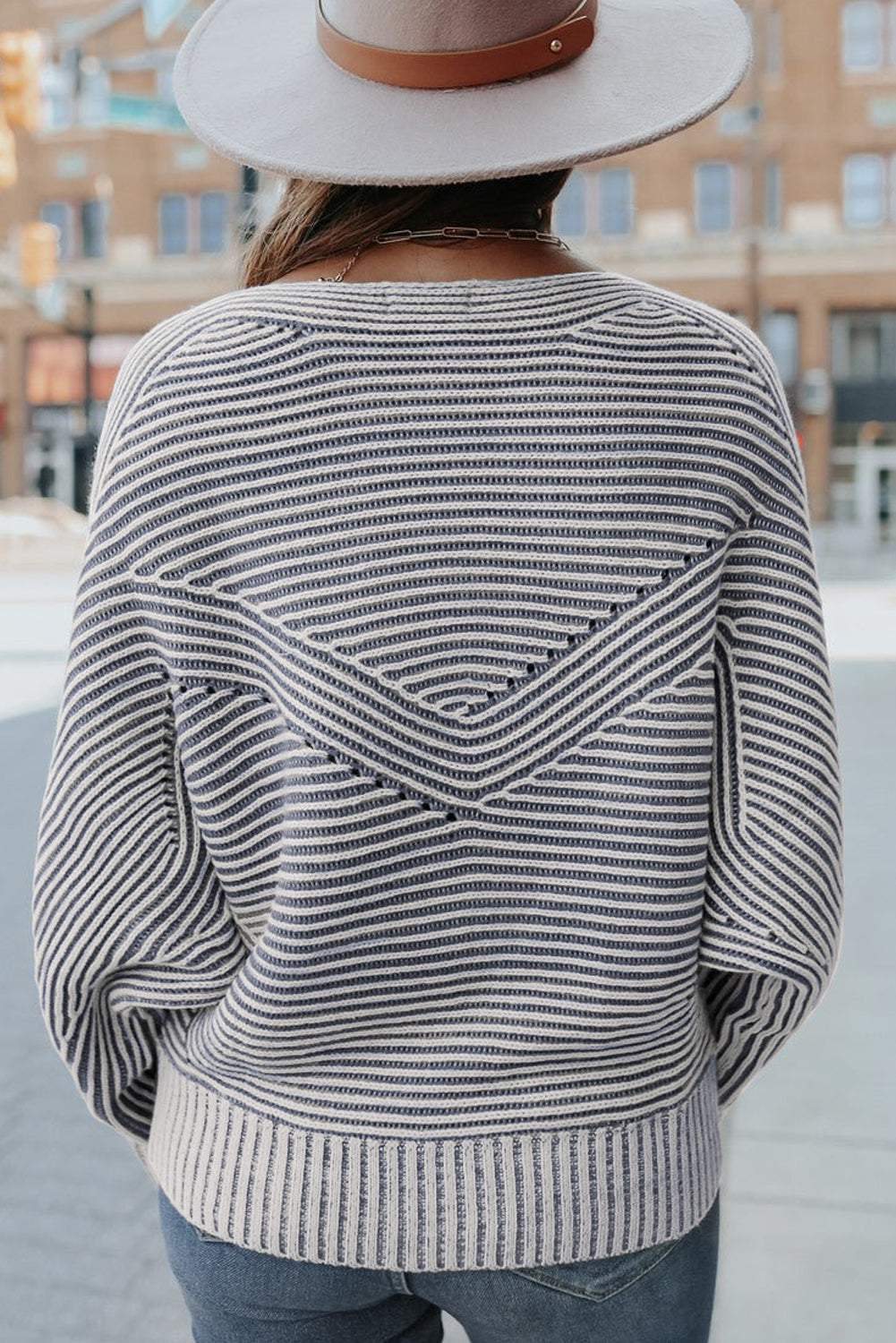 striped knit sweater