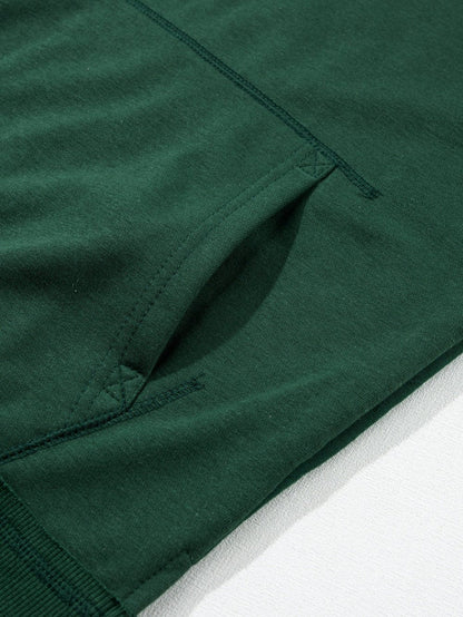 Green Quilted Patchwork Hoodie with Vintage Flair