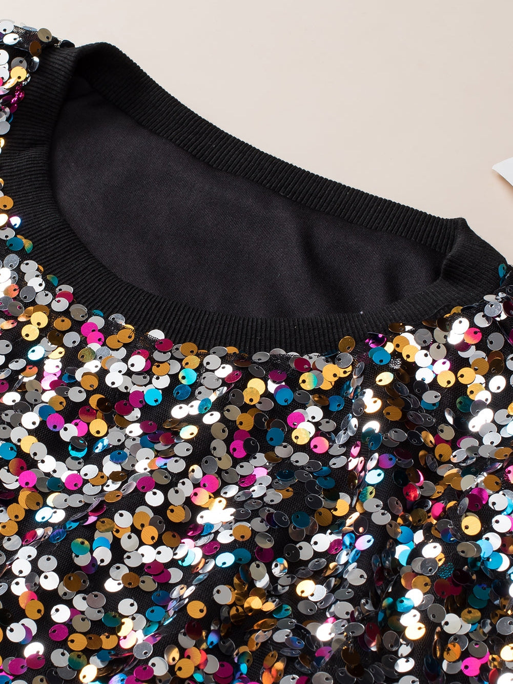 Vibrant Sequin Embellished Plus Size Party Top