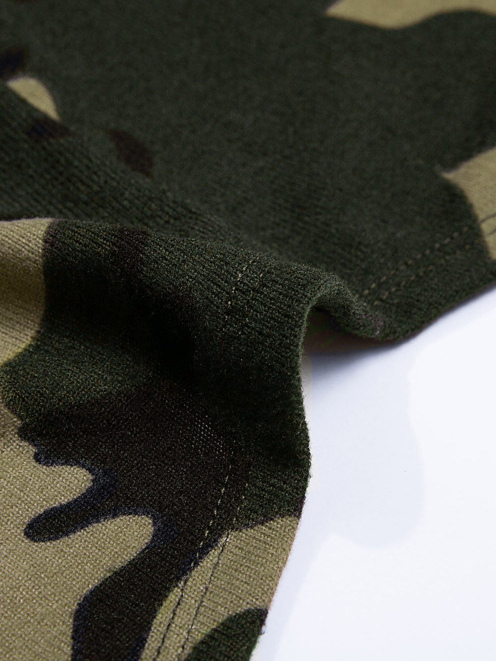 Green Camo Print V-Neck Cardigan