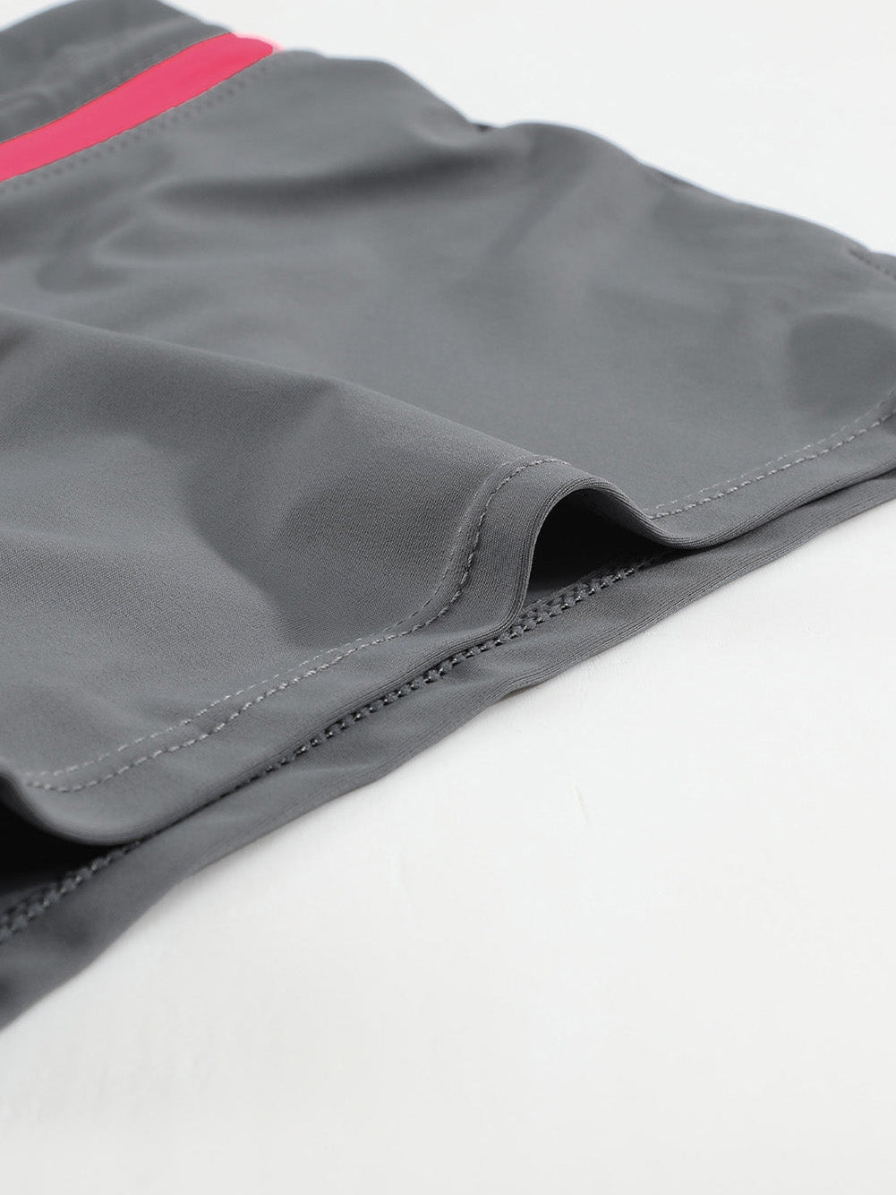 Fiery Red Accented Taupe Women's Swim Shorts