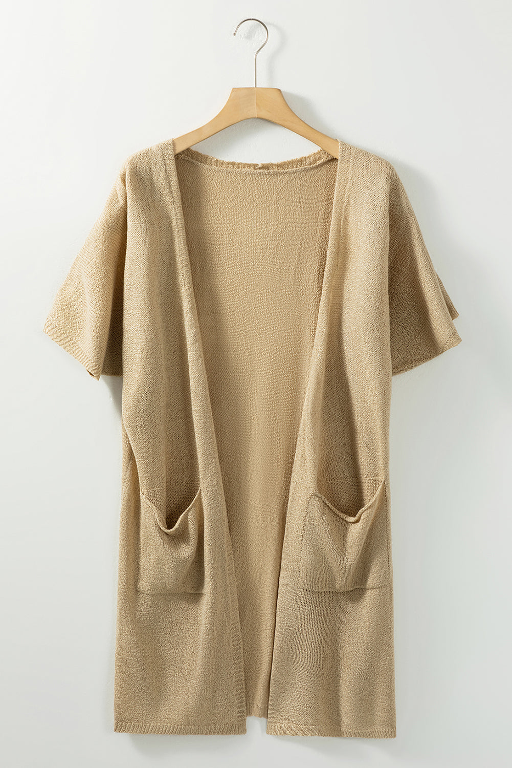 Khaki Dolman Sleeve Cardigan with Pockets