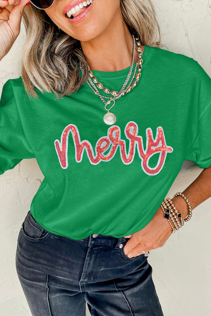 sequin graphic tee