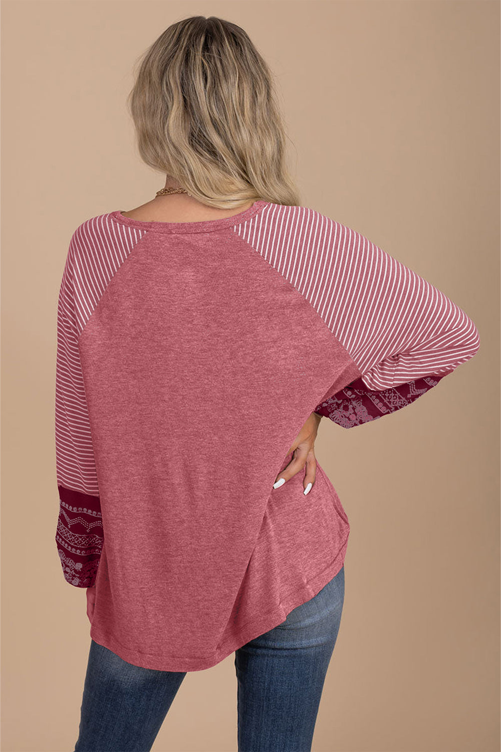 striped long sleeve top