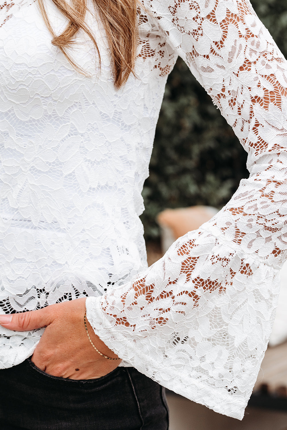 white lace blouse