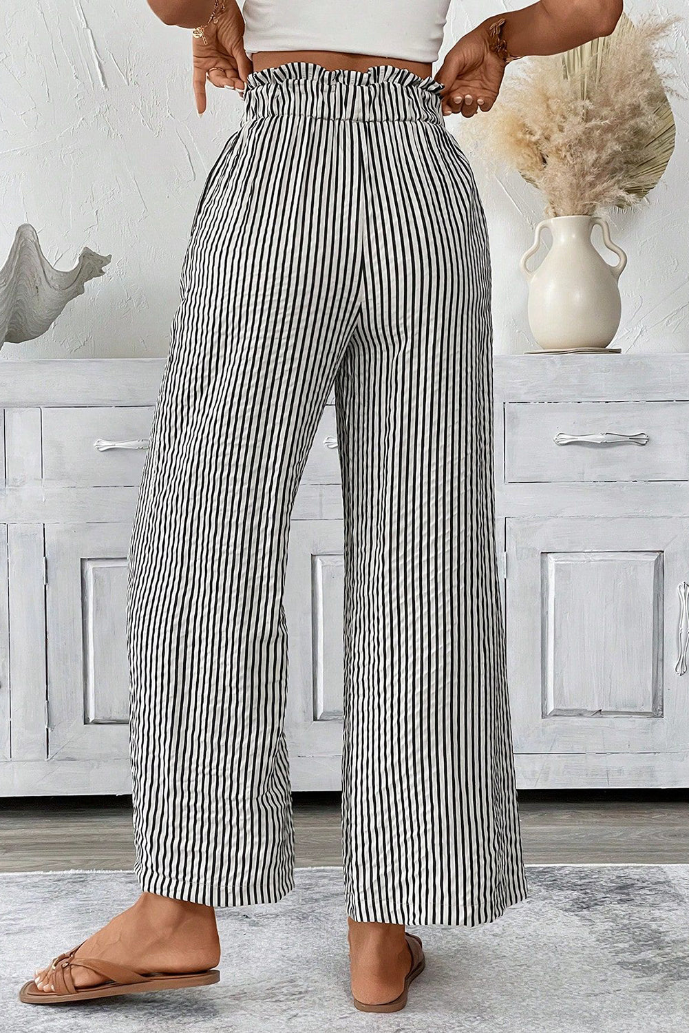 striped print pants