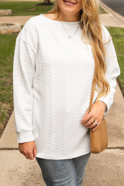white plus size sweatshirt