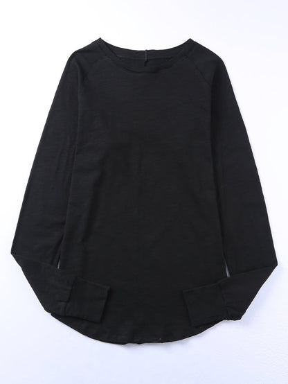 Essential Black Long Sleeve Crew Neck Top