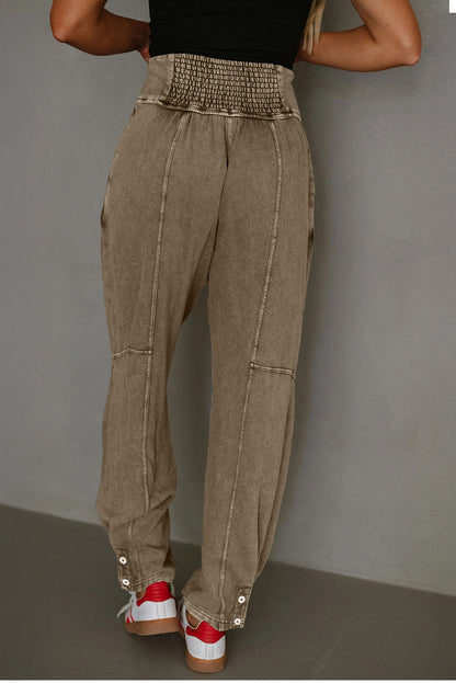 Elmwood Mineral Wash Jogger Style High Waist Casual Pants