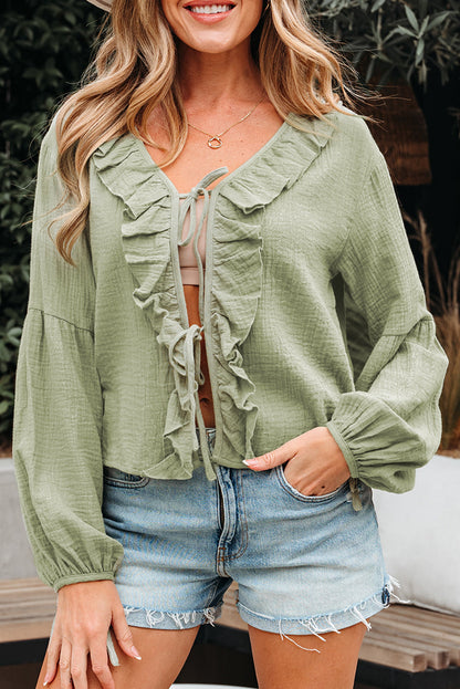 ruffle trim blouse