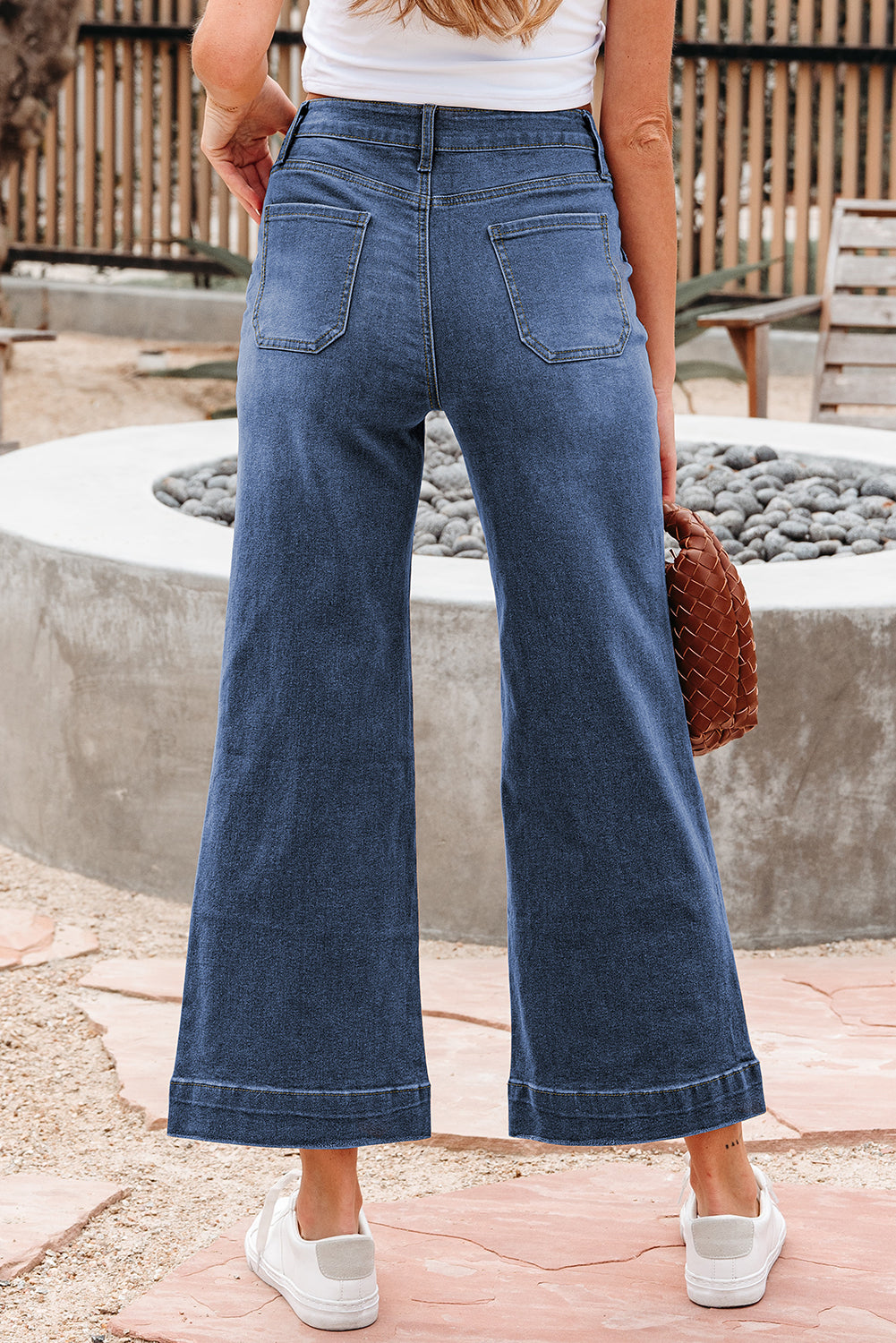blue wide leg jeans