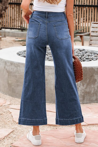 blue wide leg jeans